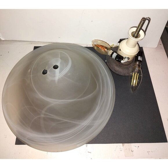 Vintage Swirled Glass Ceiling Light Fixture Home Decor - Picture 6 of 14